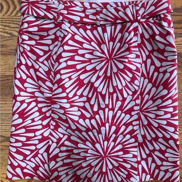 TALBOTS Red & Tan Belted Skirt    Size 10 - Picture 2 of 2